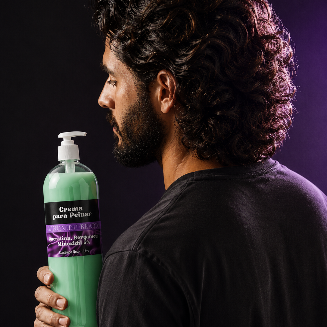 Crema Para Peinar Cosmética Con Keratina, Bergamota Y Minoxidil 5%