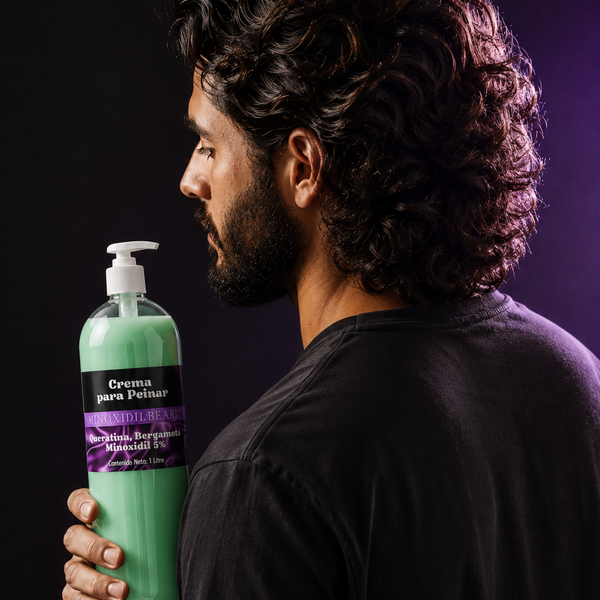 Crema Para Peinar Cosmética Con Keratina, Bergamota Y Minoxidil 5%